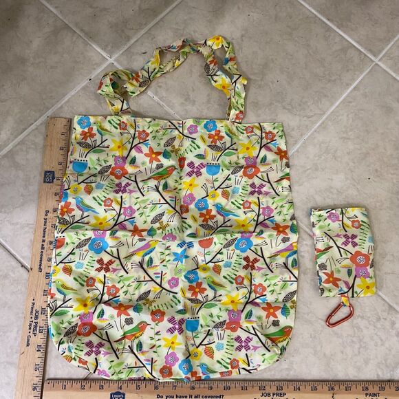 Paperchase Mellow Meadow Reusable packable Tote Shopper w clip - Picture 6 of 7